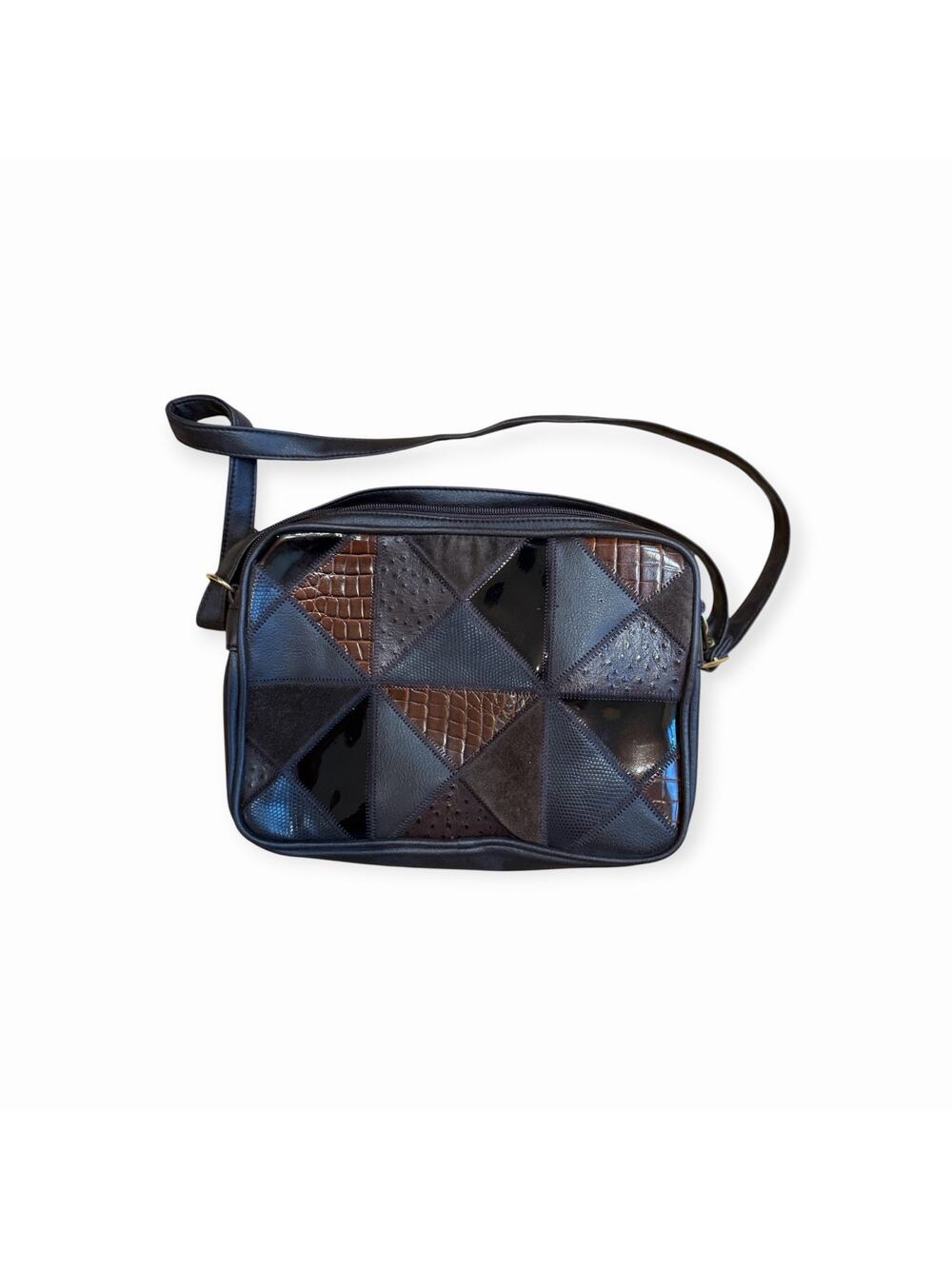 Vintage Y2K Patchwork Crossbody Leather Colored‎ Patchwork Purse and Wallet